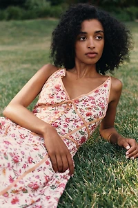 By Anthropologie Waisted Tipped Midi Dress