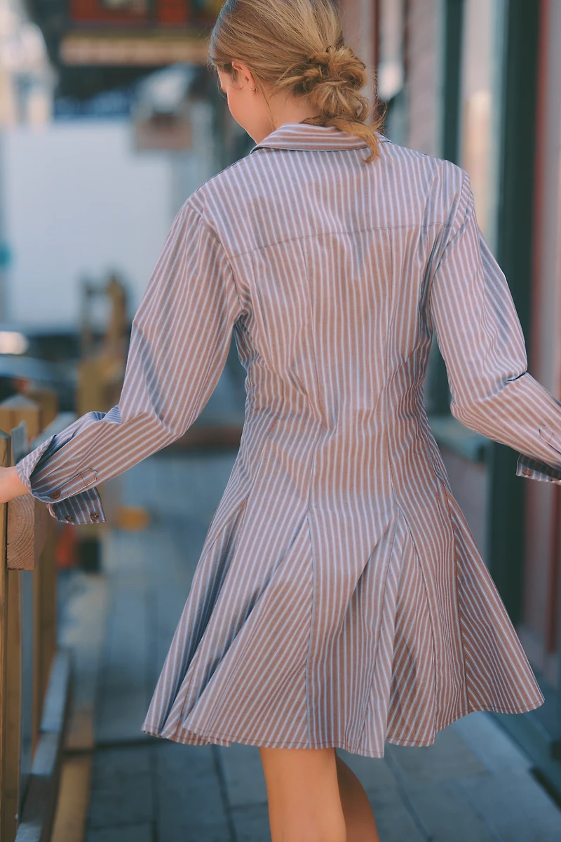 Maeve Godet Mini Shirtdress