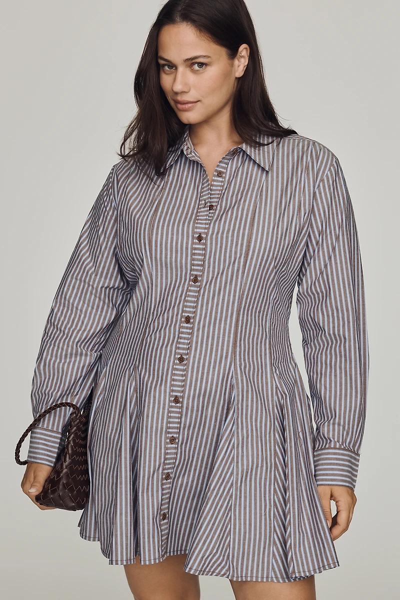 Maeve Godet Mini Shirtdress