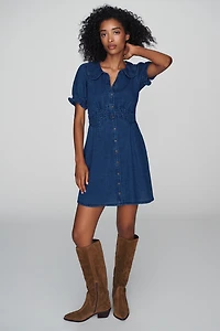 Pilcro Keira 100% Cotton Denim Mini Dress