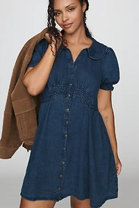 Pilcro Keira 100% Cotton Denim Mini Dress