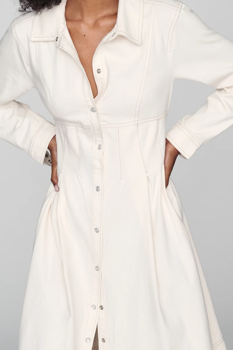 Pilcro Denim Waisted Midi Shirtdress