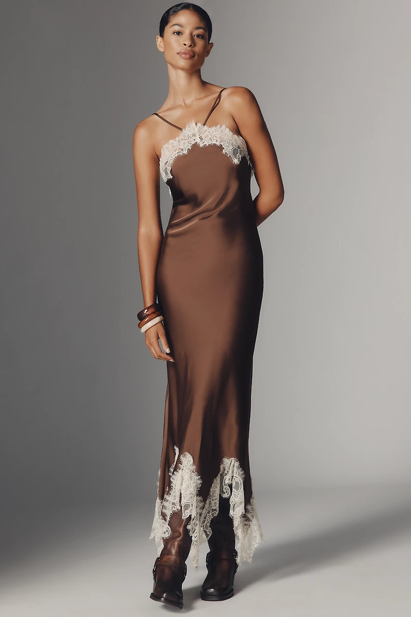 RMN Studio Satin Lace Slip Dress