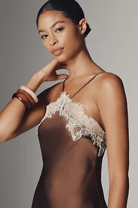 RMN Studio Satin Lace Slip Dress