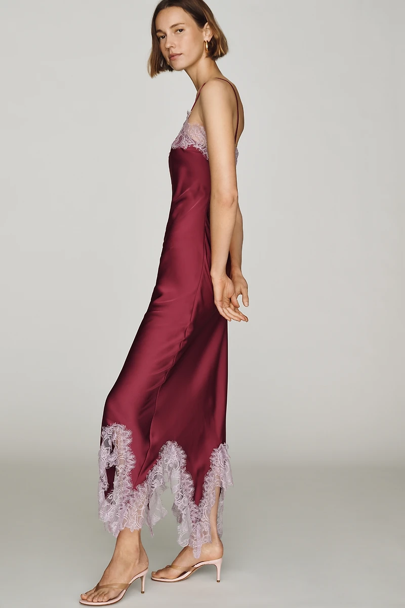 RMN Studio Satin Lace Slip Dress