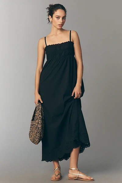 RMN Leilani Cotton Square-Neck Midi Dress