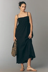 RMN Leilani Cotton Square-Neck Midi Dress