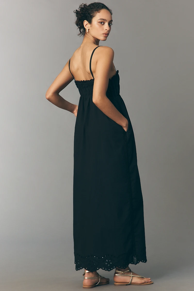 RMN Leilani Cotton Square-Neck Midi Dress