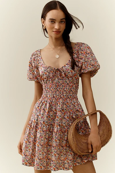 Love The Label x Liberty London Smocked Mini Dress