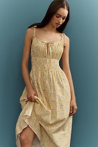 Love The Label x Liberty London Smocked Midi Dress