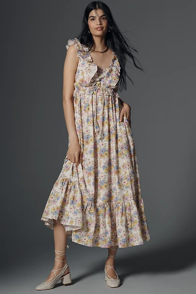 Love The Label x Liberty London Penida Ruffle Maxi Dress