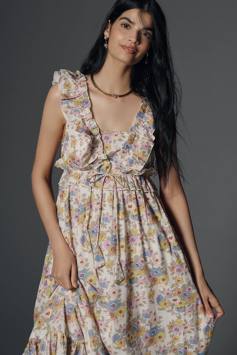 Love The Label x Liberty London Penida Ruffle Maxi Dress