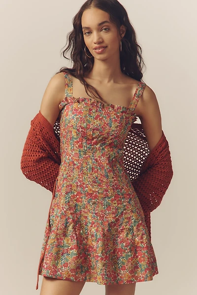 Love The Label Cally Sleeveless Ruffle-Trim Mini Dress