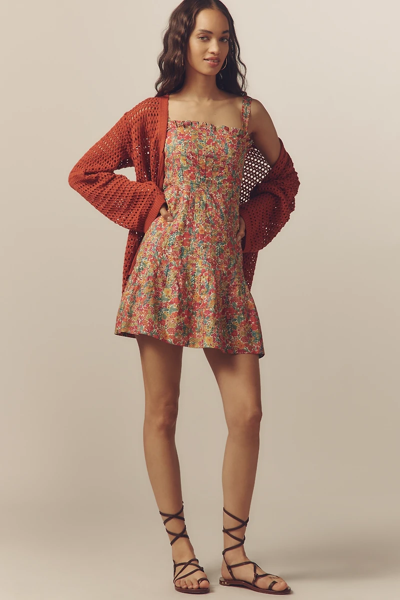 Love The Label Cally Sleeveless Ruffle-Trim Mini Dress