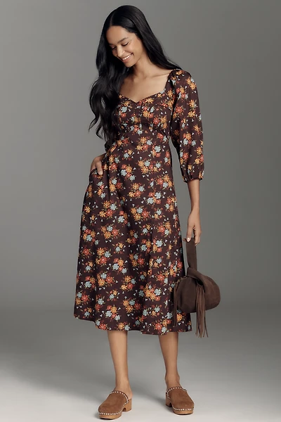 Love The Label Carlotta Puff-Sleeve Midi Dress