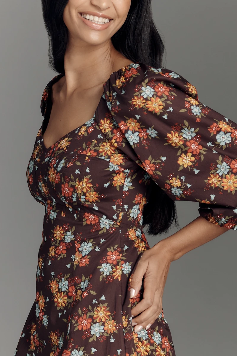 Love The Label Carlotta Puff-Sleeve Midi Dress