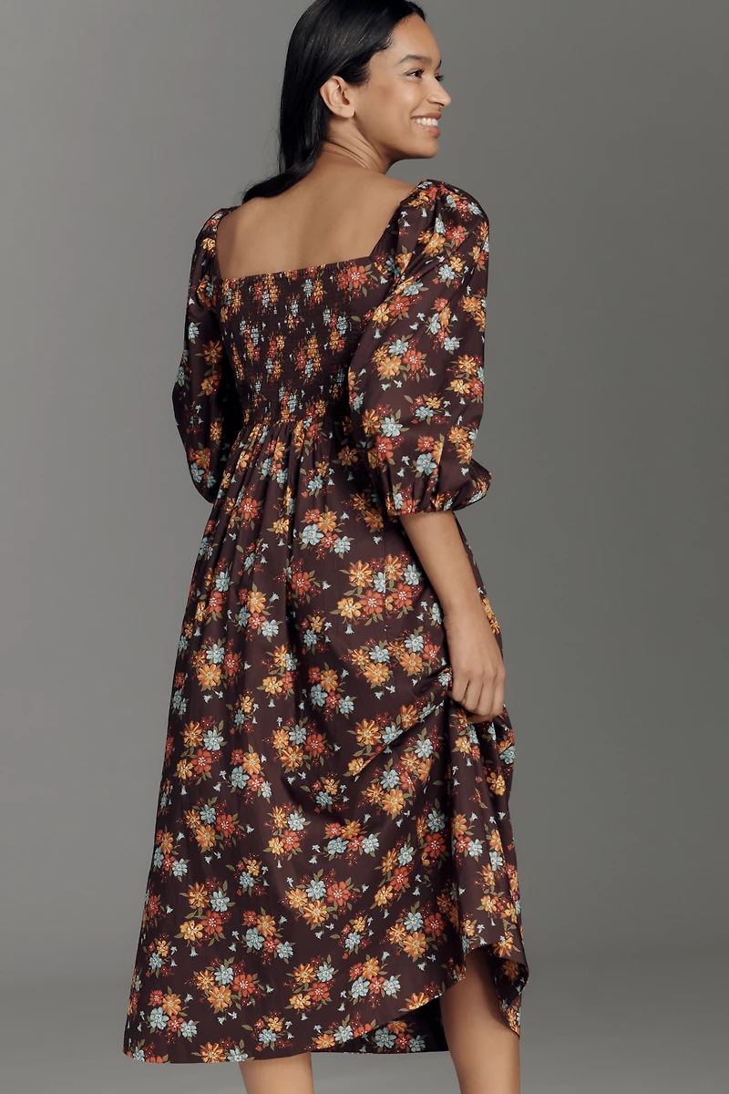 Love The Label Carlotta Puff-Sleeve Midi Dress