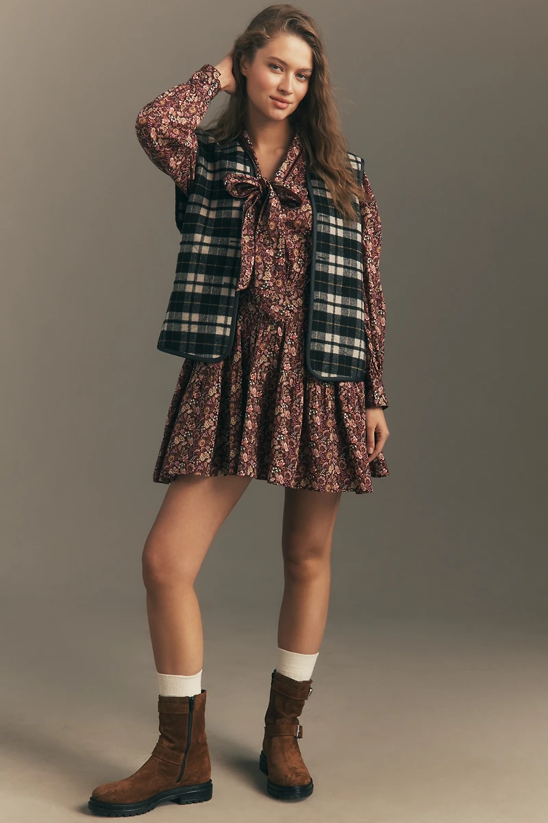 Love The Label Nelly Long-Sleeve Cotton Mini Dress