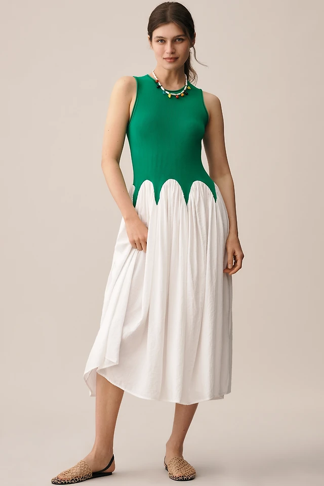 siempre michelle sleeveless colorblock midi dress Siempre + Michelle Sleeveless Colorblock Midi Dress
