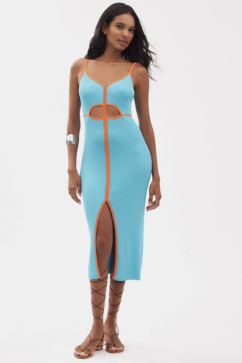 Siempre Knit Contrast Midi Dress