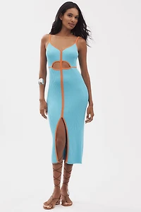 Siempre Knit Contrast Midi Dress
