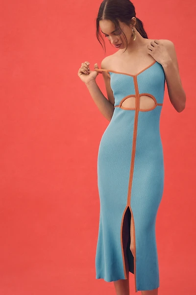 Siempre Knit Contrast Midi Dress