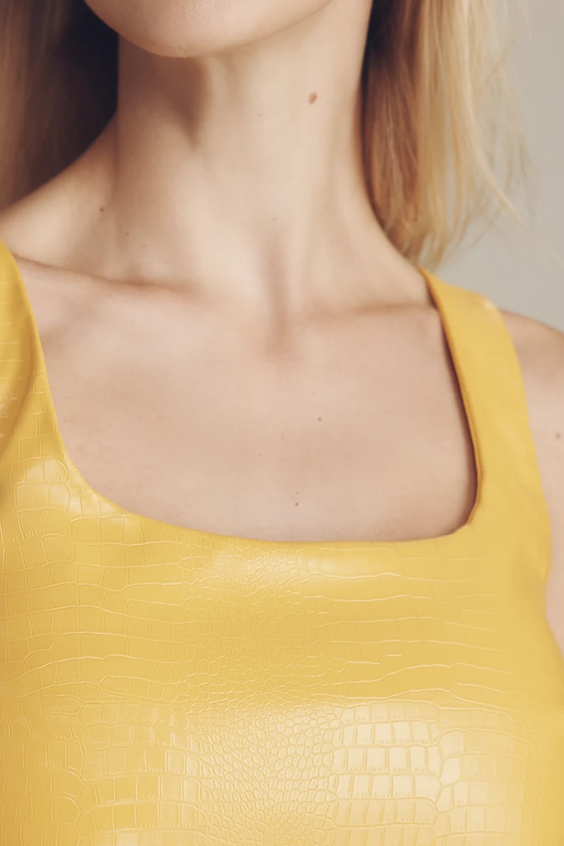 Siempre x Anthropologie Faux-Leather Mini Dress