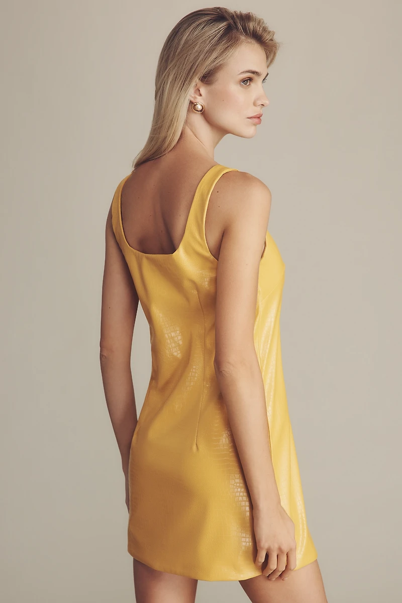 Siempre x Anthropologie Faux-Leather Mini Dress