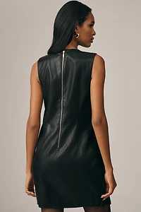 Siempre Faux-Leather Fringe Shift Dress
