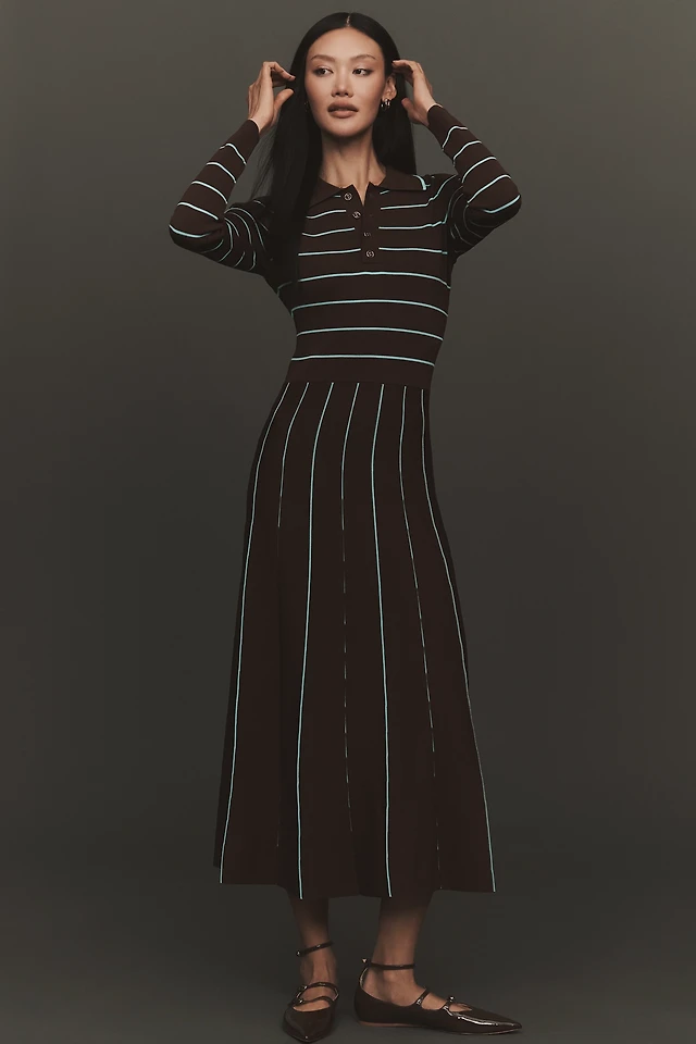 brown asymmetrical dress Avec Les Filles Women's Asymmetric Drape Long Sleeves Maxi Dress - Chocolate Brown main image 1