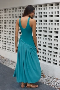 Siempre Asymmetric Halter Maxi Dress