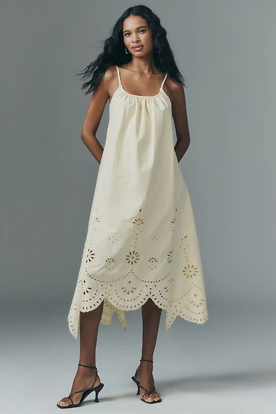 RAISONNEL Eyelet Midi Dress