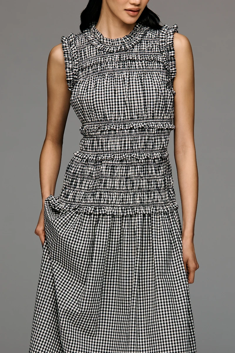 RAISONNEL Sleeveless Smocked Maxi Dress
