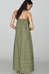 RAISONNEL 100% Cotton Smocked Midi Dress
