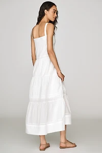 RAISONNEL 100% Cotton Tiered Midi Dress
