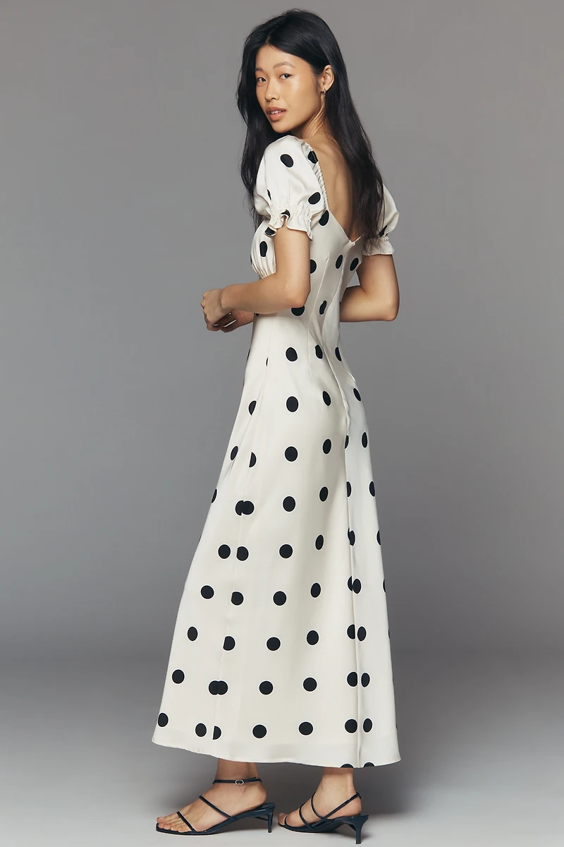 Lulus Keaton Puff-Sleeve Midi Dress