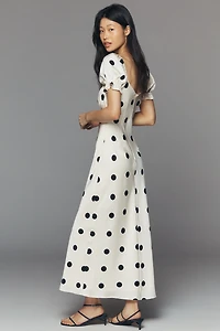 Lulus Keaton Puff-Sleeve Midi Dress