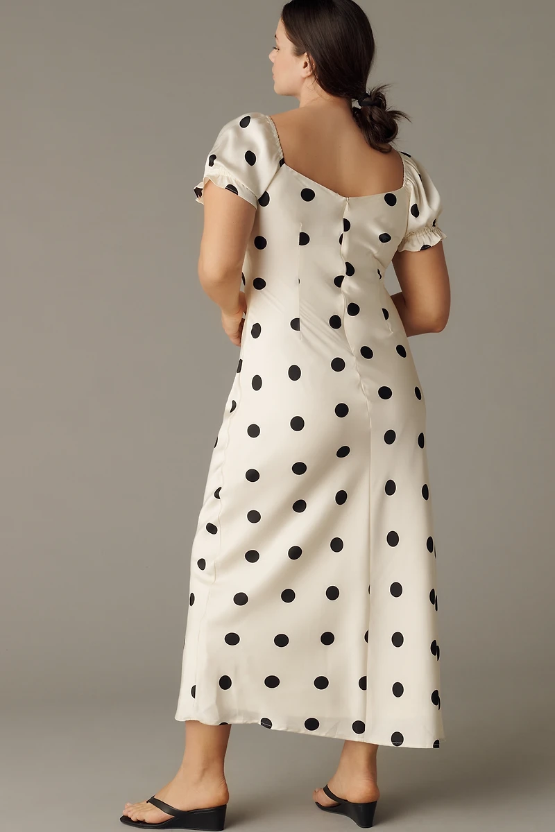 Lulus Keaton Puff-Sleeve Midi Dress