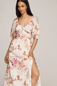 Lulus Madison V-Neck Midi Dress
