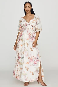 Lulus Madison V-Neck Midi Dress