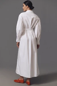Kinney The Label Harlow Cotton Long-Sleeve Belted Shirt Dress