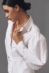 Kinney The Label Harlow Cotton Long-Sleeve Belted Shirt Dress