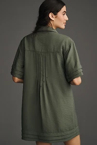 Pilcro Short-Sleeve Pintuck Tunic Shirt Dress