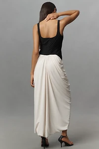 Maeve Ruched Corset Midi Dress