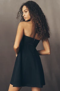 Pilcro Strapless Denim Bow Mini Dress