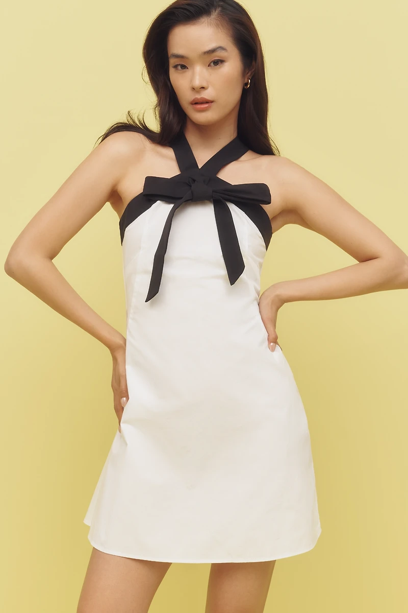 Maude Blair Halter Bow Shift Mini Dress