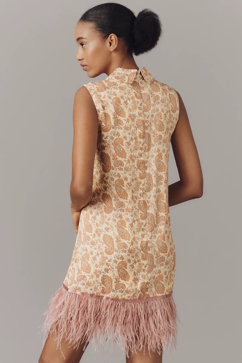 Maude Emery Collared Feather Shift Dress