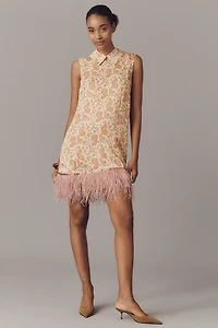 Maude Emery Collared Feather Shift Dress