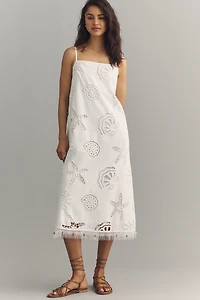 Maude Club Plus Cotton Ciel Eyelet Midi Dress