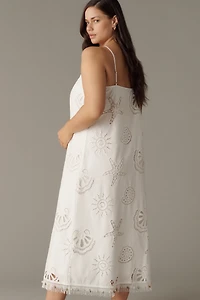Maude Club Plus Cotton Ciel Eyelet Midi Dress